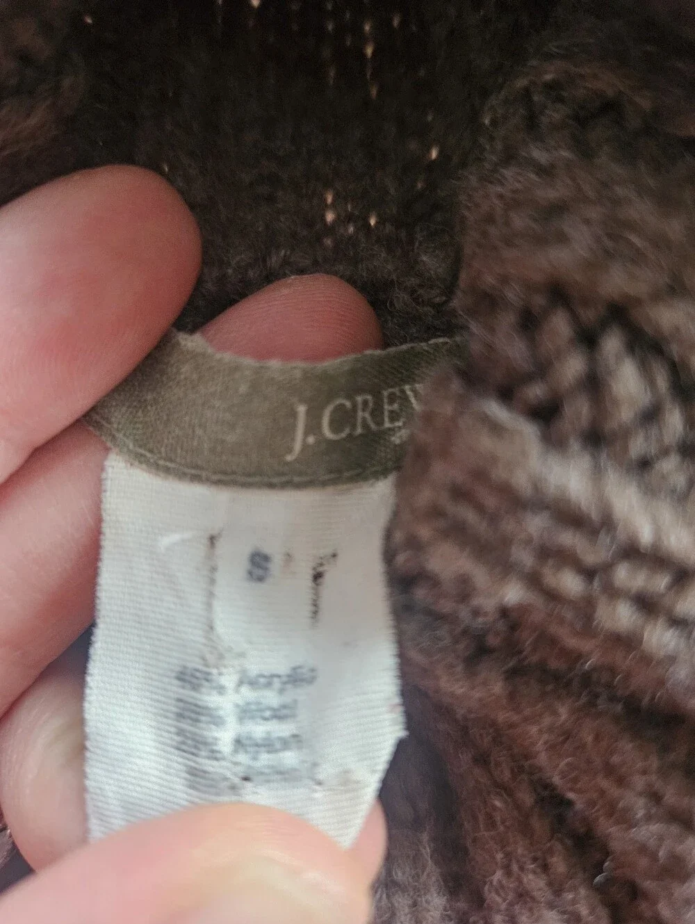 J. Crew Brown Cowlneck Fair Isle Sweater with Pink Accents Size Small
